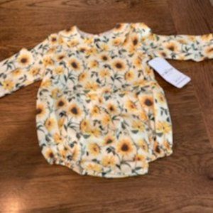Sunflower long sleeve romper